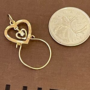 “VINTAGE” 10k YGold Heart Pendant Charm holders 1.5g